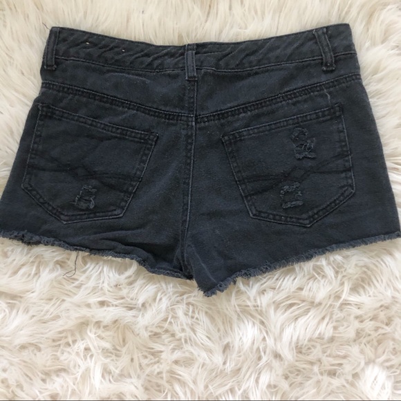 Mudd Black Denim Jean Shorts Cut-Offs Distressed - Picture 2 of 7